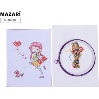 Набор для вышивания крестом 20,5х26см (схема, канва, игла, нитки, рамка-пяльцы) 10 дизайнов M-10498 от магазина "Карандаш"