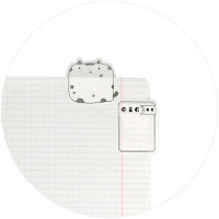 Клейкая закладка пластиковая 45х35/45х40мм 100л "Коты" черно-белая полупрозрачная, фигурная 65183 от магазина "Карандаш"