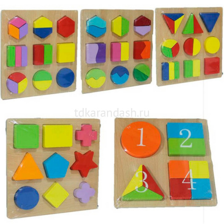 Конструктор "Фигуры" 20*20см, 5 видов, дерево Y6165-17 от магазина "Карандаш"