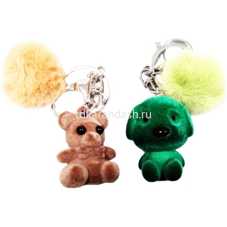 Брелок "Животные" 5см с пушком, пвх, ассорти KY2302 от магазина "Карандаш"