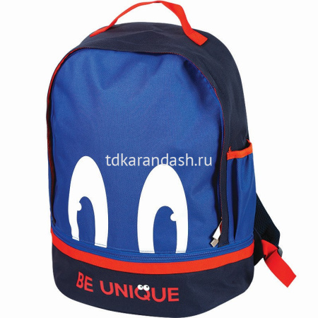 Рюкзак "Be Unique" 39x32x15см, 500гр, 1отделение, 3 кармана, синий 7033631