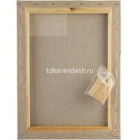 Холст на подрамнике 30х40см 280г/м2, 45% хлопок 55% лён, мелкое зерно 2473103-30х40 от магазина "Карандаш"