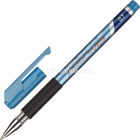 Ручка шариковая "Arrow" 0,7мм синяя, резиновый грип, синий корпус EQ10-BL