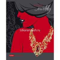 Тетрадь А5 48л клетка "Gold jewelry" на скобе матовая ламинация 3D фольга 3D лак 5 дизайнов 057358 от магазина "Карандаш"