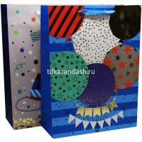 Пакет подарочный "С Днем рождения" 18х23х10см 4 вида 11509-24 от магазина "Карандаш"