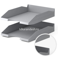 Лоток д/бумаг горизонтальный "Office Classic" серый, пластик 16250 от магазина "Карандаш"