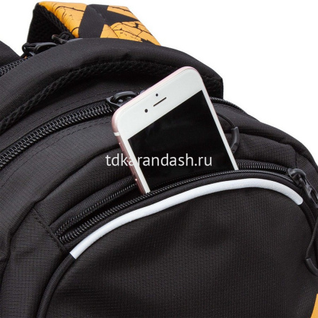 Рюкзак 32х42х22см, 1100гр, 2 отделения, 4 кармана, черный/темно-желтый RU-423-14/10 от магазина "Карандаш"