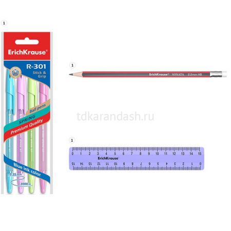 Набор настольный "Base Pastel" 18,5х8х23см 6 предметов, пластик, фиолетовый 53308 от магазина "Карандаш"