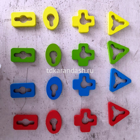 Игра логическая "Сортер. Ключики" 22х11х6,5см 16 деталей, дерево 11379-24 от магазина "Карандаш"