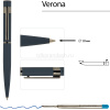 Ручка шариковая "Verona" 1,0мм синяя, автомат, синий металлический корпус 20-0218 от магазина "Карандаш"
