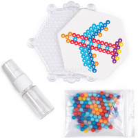 Аквамозаика "Самолет" 15х15х3,5см №01 (бусины, основа, трафарет, бутылка с распылителем) AQB-01/01 от магазина "Карандаш"