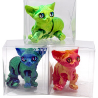 Фигурка 3D "Кошка" 17см подвижная, пластик, 6 цветов 11265-24 от магазина "Карандаш"