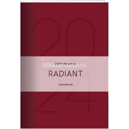 Ежедневник 2024 А5 "Radiant" 352стр. красный, искусственная кожа, софт-тач ЕКР52417604