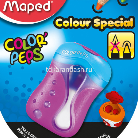 Точилка 2 отв. "Color Peps" с контейнером, пластик, цвет ассорти 043111 от магазина "Карандаш"