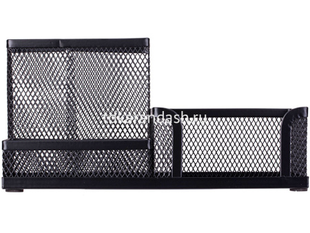Подставка д/канц.принадлежностей 20х10х10см 3 отделения сетчатая металлическая, черная E9175 от магазина "Карандаш"