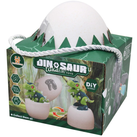 Конструктор "Динозавр" 16см в яйце, с отверткой, пластик 2312219/6611-1