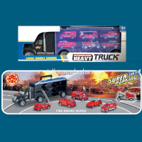 Трейлер инерционный (в комплекте 6 машинок) 39х9х12см пластик 2086001/1276 от магазина "Карандаш"