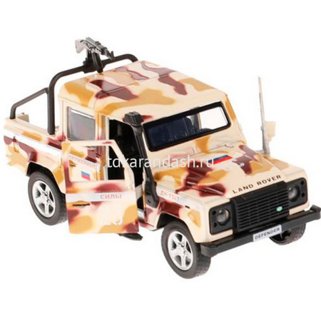 Машина "Land Rover Defender 110 Pick-up" хаки, инерционная, металл 12см (открывающиеся двери) от магазина "Карандаш"