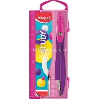 Циркуль "Study pop" + грифель, металл/пластик, эргономичная головка, в футляре 194500 от магазина "Карандаш"