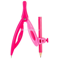 Циркуль "Козья ножка" + карандаш, пластик, в футляре, 2 цвета EG20102 от магазина "Карандаш"