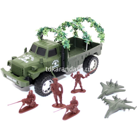 Набор машин "Военный" пластик 21х16х11см (грузовик, солдатики) T470-D4329