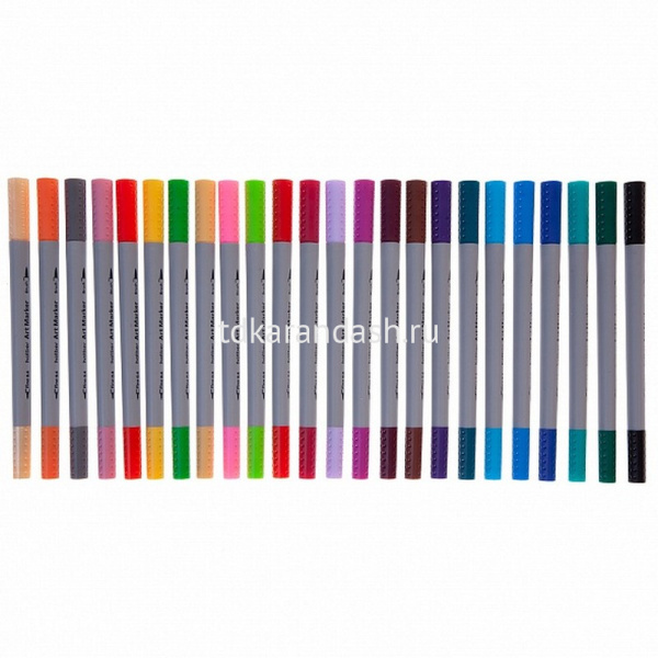 Набор маркеров двусторонних "Terra Colora" 24 цв, на водной основе (линер+кисть) 067977 от магазина "Карандаш"