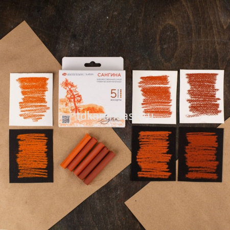 Сангина светлая/темная 5 цветов картонная упаковка 2721422311 от магазина "Карандаш"