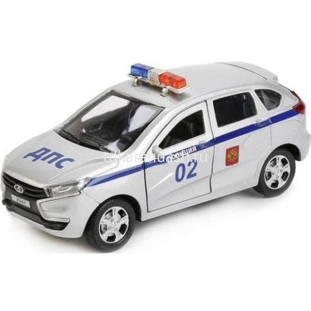 Машина "Lada Xray. Полиция" серебро, инерционная, металл 12см (открывающиеся двери) XRAY-POLICE от магазина "Карандаш"