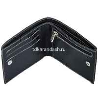 Портмоне 115х90х17мм черный, натуральная кожа, в подарочной коробке PM.27.CD. от магазина "Карандаш"