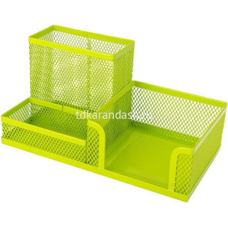 Подставка-органайзер 18x8x9см 3 отделения, сетчатая, металл, 3 цвета 9154 от магазина "Карандаш"