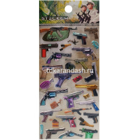 Наклейки 3D "Оружие" 9,5х23см 4 вида Y10901-24 от магазина "Карандаш"