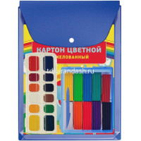 Папка-конверт на кнопке А4 пвх, вертикальная, с расширением 2,5см, синяя 2920-117 от магазина "Карандаш"