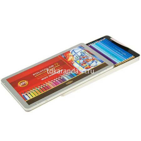 Карандаши 72 цвета "Polycolor" шестигранные дерево, металл 3827 от магазина "Карандаш"