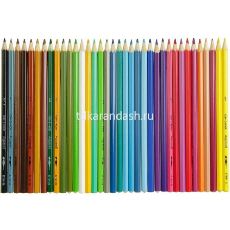 Карандаши акварельные 36 цветов шестигранные дерево, картон 3719 от магазина "Карандаш"