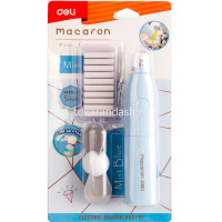 Ластик электрический "Macaron" с вентилятором, голубой, в блистере EH02701 от магазина "Карандаш"