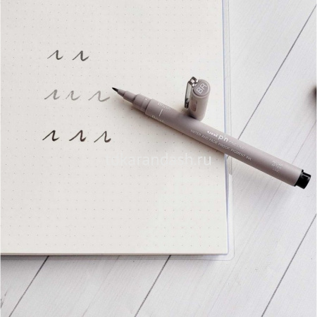 Ручка-кисть капиллярная "PINBR-200" светло-серая 161097 от магазина "Карандаш"
