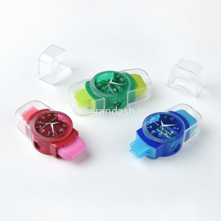 Точилка 1 отв. "Manga Anime. City" с контейнером, ластиком и щеткой, пластик, 3 цвета 35-0056 от магазина "Карандаш"