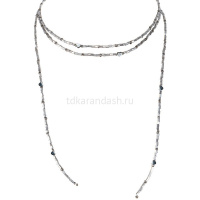 Набор для бисероплетения "Чокер. Серебряный шнурок" 0,5см (бисер, нить, иглы, карабин) 11-503 от магазина "Карандаш"