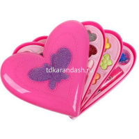 Косметика для девочек "Сердце" (тени для век, помада, блеск для губ, заколки, аппликатор) от магазина "Карандаш"