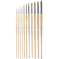 Кисть колонок микс круглая №6 длинная ручка 112206 от магазина "Карандаш"