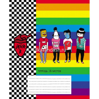 Тетрадь А5 18л клетка "Лазер Би" на скобе 5 дизайнов 18Т5В1/072724 от магазина "Карандаш"