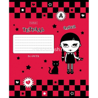 Тетрадь А5 24л клетка "Алиса" на скобе 5 дизайнов 24Т5B1/012346 от магазина "Карандаш"