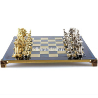 Шахматный набор "Античные войны" 44х44см дерево/металл (фигуры золото/серебро) MP-S-10-44-BLU от магазина "Карандаш"