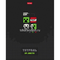 Тетрадь А5 24л клетка "Pixel Boom" на скобе выборочный лак 5 дизайнов 24Т5вмВ1/095017 от магазина "Карандаш"