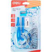 Набор чертежный 8 предметов (циркуль, линейка, транспортир, 2 треуг-ка, точилка, карандаш, ластик) от магазина "Карандаш"