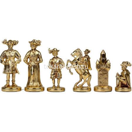 Шахматный набор "Рыцари Средневековья" 44х44см дерево/металл (фигуры золото/бронза) MP-S-12-C-44-GRE от магазина "Карандаш"