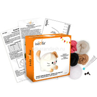 Набор для валяния "Игрушка. Кошечка Варя" (шерсть, игла, основа, выкройка, трафарет) WT-0204 от магазина "Карандаш"