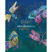 Тетрадь А5 48л клетка "Тонкости природы" на скобе 3D фольга матовая ламинация 5 дизайнов 066606 от магазина "Карандаш"