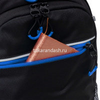 Рюкзак 28х39х17см 943гр, 2 отделения, 3 кармана, с сумкой для обуви, черный/синий RB-458-1/1 от магазина "Карандаш"