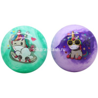 Мяч 17см 70гр. PVC "Единороги" цвет ассорти 150 от магазина "Карандаш"